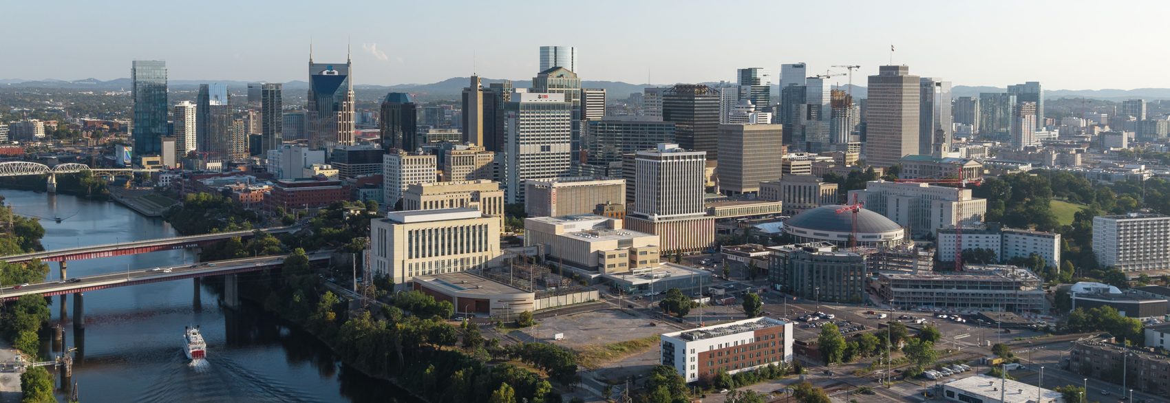 The Nashville skyline over the Cumberland River